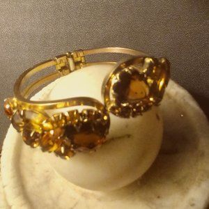 Vintage Juliana DeLizza & Elster Rhinestone Clamper Bracelet